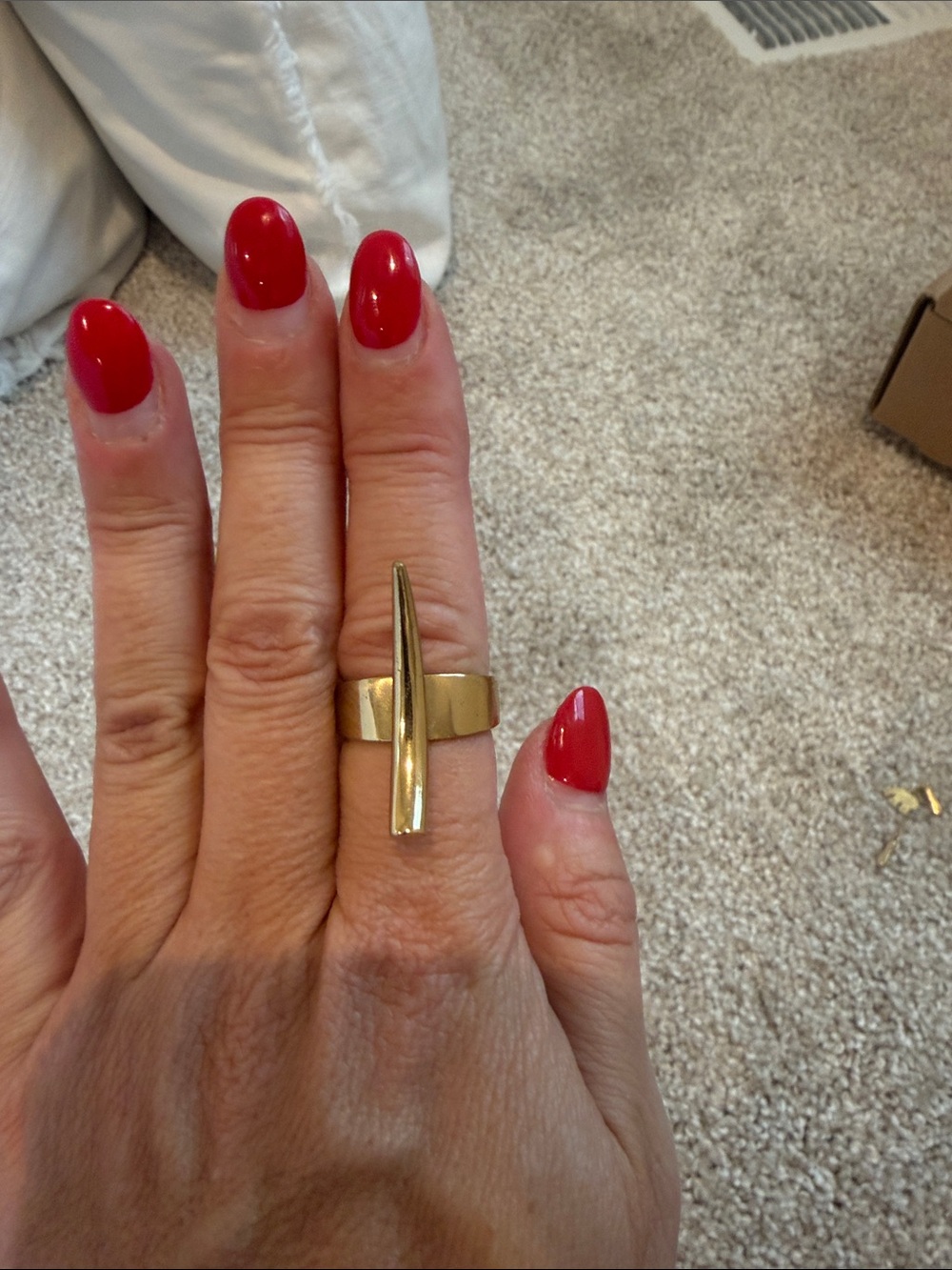 Gold Statement Spike Ring - Bold Modern Band